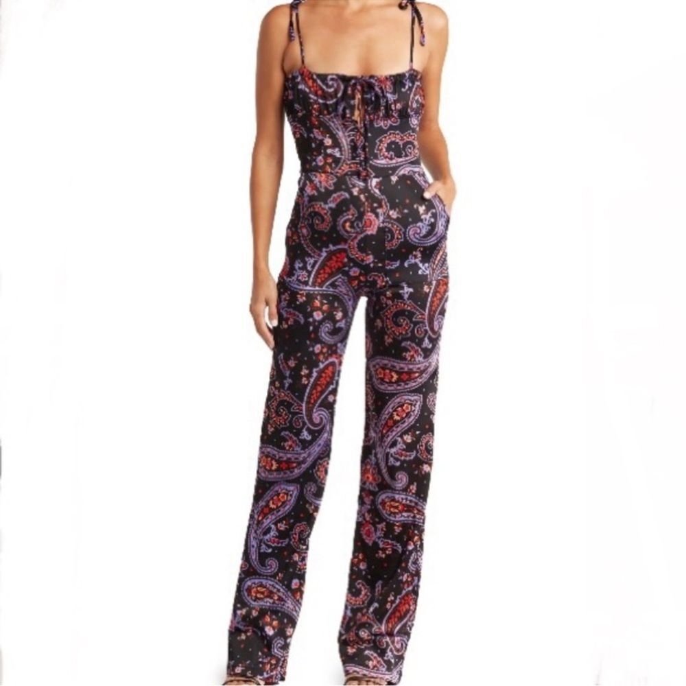 Danielle Bernstein Pull On Paisley Jumper Jumpsuit WeWoreWhat Revolve Shopbop